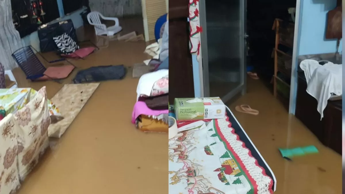 Idosa de 80 anos é retirada de casa pela Defesa Civil após residência ficar alagada