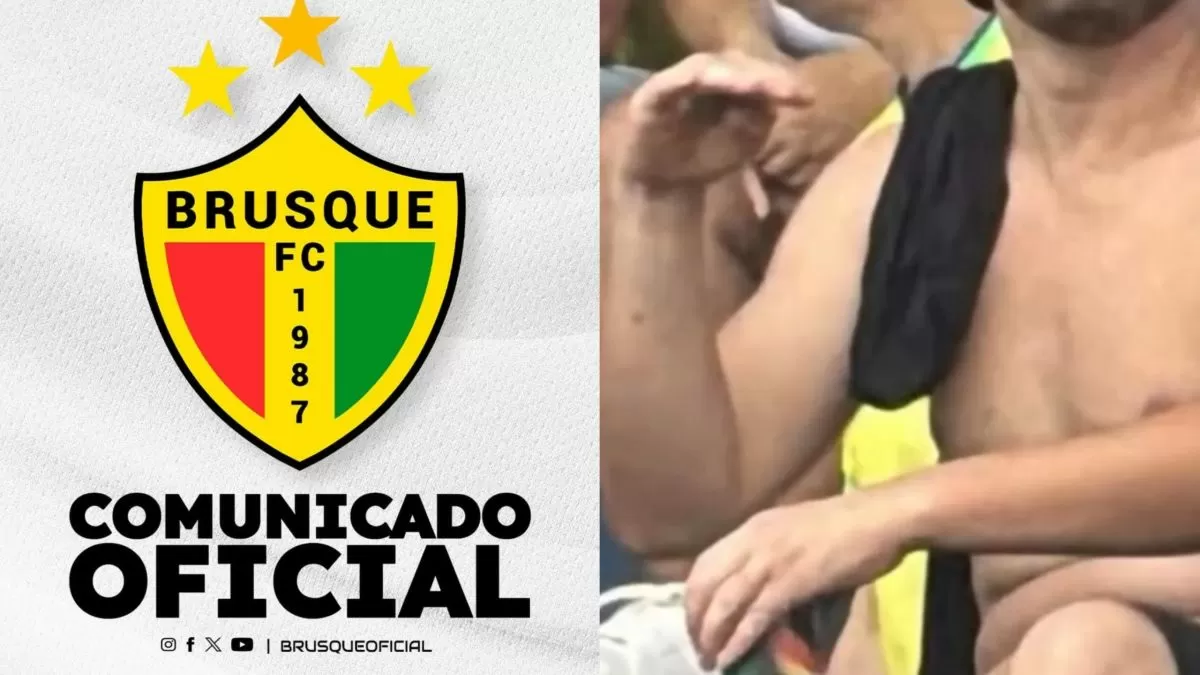Brusque publica nota oficial após gesto polêmico de torcedor durante partida contra a Chapecoense