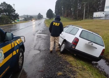 Motorista sem habilitação é preso por embriaguez após encalhar na BR-282 em SC