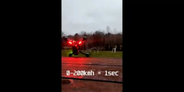 Vídeo mostra drone a ir dos 0 aos 200km/ em apenas 1 segundo