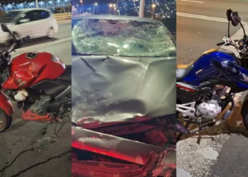Motociclista morre ao ser arremessado da ponte Colombo Salles, em Florianópolis, após colisão