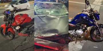 Motociclista morre ao ser arremessado da ponte Colombo Salles, em Florianópolis, após colisão