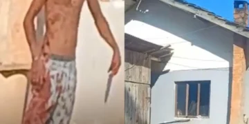 Homem é encontrado ensanguentado após ameaçar familiares com faca e destruir residência, em Ascurra