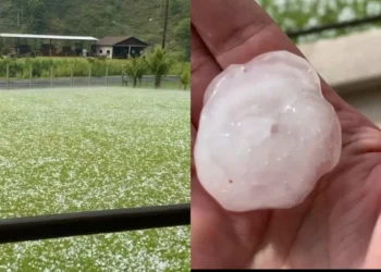 Susto: chuva com pedras grandes de granizo surpreende moradores de Luiz Alves