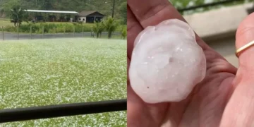 Susto: chuva com pedras grandes de granizo surpreende moradores de Luiz Alves