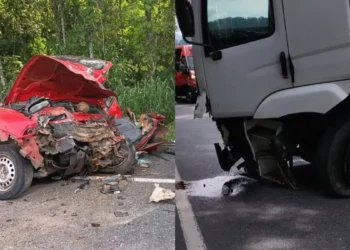 Colisão na BR-470, em Rodeio, deixa motorista morto e duas pessoas feridas