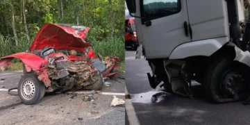 Colisão na BR-470, em Rodeio, deixa motorista morto e duas pessoas feridas