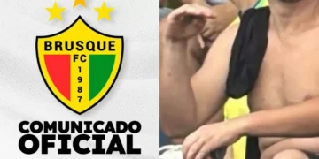 Brusque publica nota oficial após gesto polêmico de torcedor durante partida contra a Chapecoense